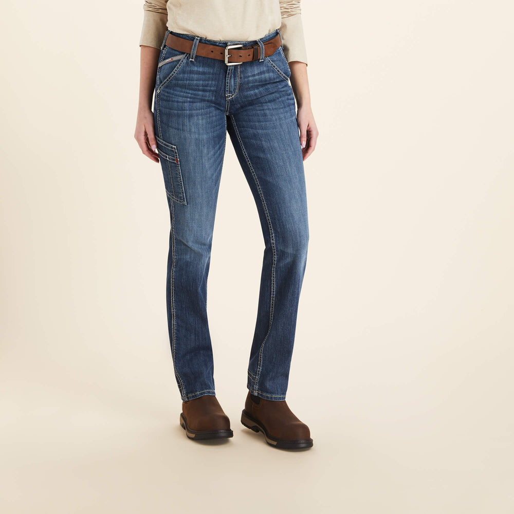 FR Perfect Rise DuraLight Stretch Cell Phone Pocket Straight Jean Women - LAZULI