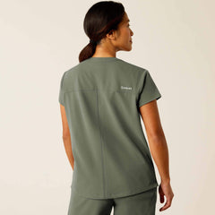 Eliza Fashion Scrub Top Women - OLIVE HEATHER