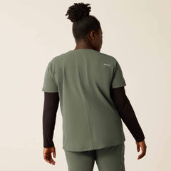 Clara 6 Pocket Scrub Top Women - OLIVE HEATHER
