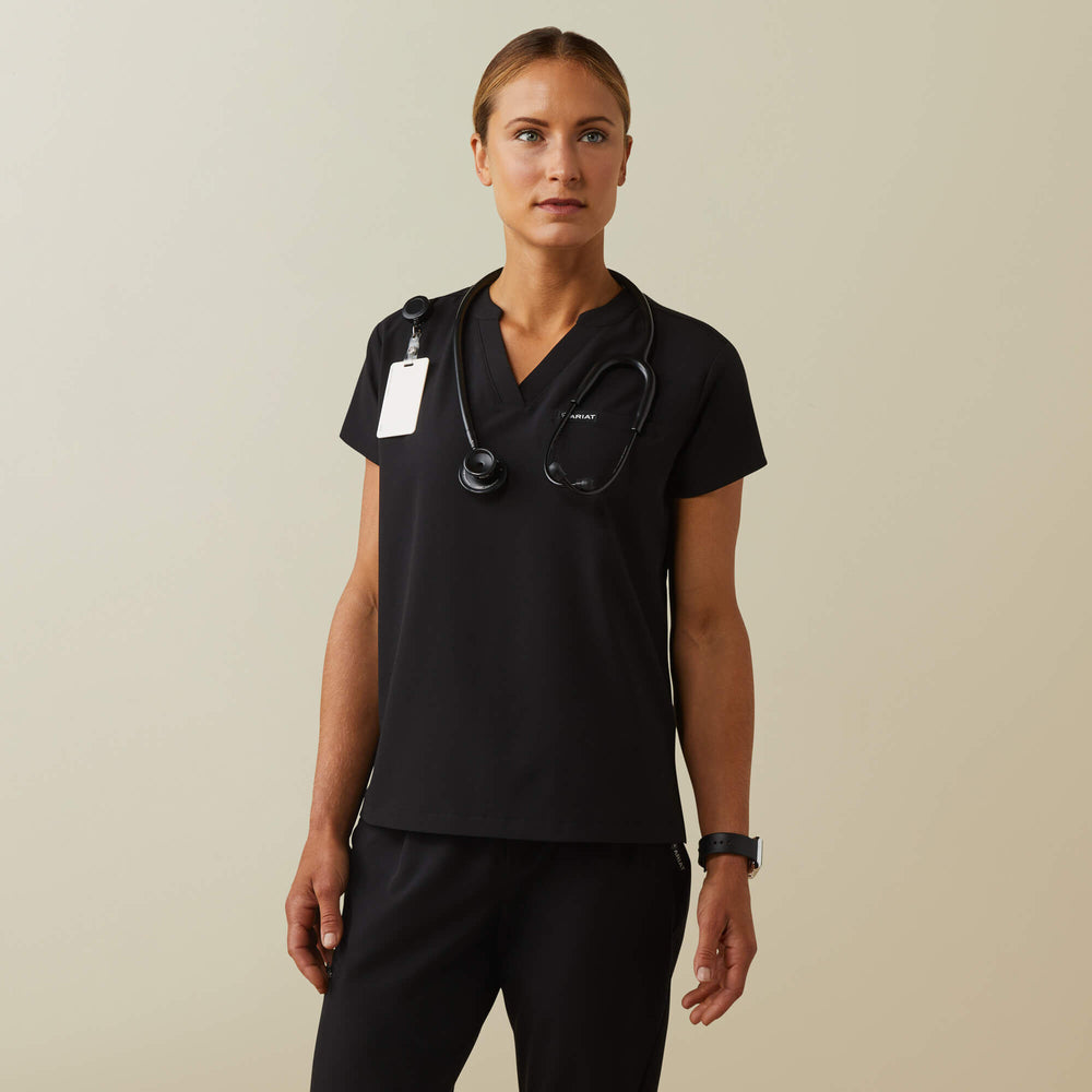 Eliza Fashion Scrub Top Women - BLACK