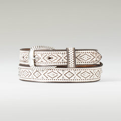 Southwest Stud Belt Women - WHITE