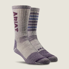 Midweight Merino Wool Blend Steel Toe Work Sock 2 Pair Multi Color Pack Women -