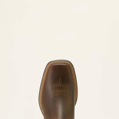 Booker Chelsea Wide Square Toe Western Boot Kids - DISTRESSED BROWN
