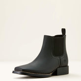 Booker Chelsea Wide Square Toe Western Boot Kids - TRICORN BLACK