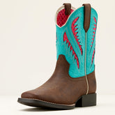 Quickdraw VentTEK Western Boot Kids - RICH CLAY/TURQUOISE FLORAL EMBOSS