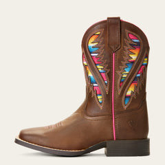 Quickdraw VentTEK Western Boot Kids - DISTRESSED BROWN