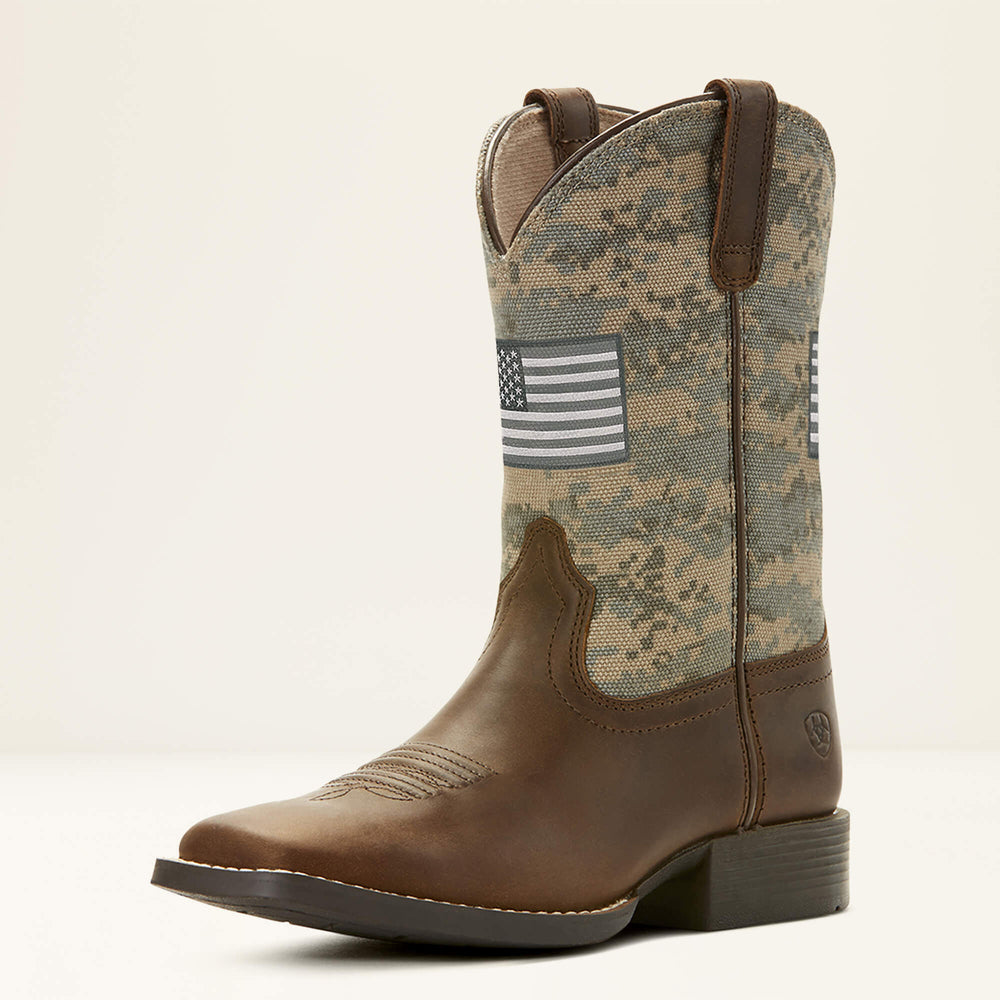 Patriot Western Boot Kids - DISTRESSED BROWN
