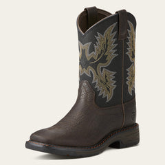 WorkHog Wide Square Toe Boot Kids - BRUIN BROWN
