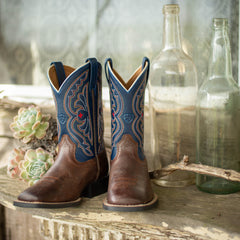 Quickdraw Western Boot Kids - BROWN OILED ROWDY