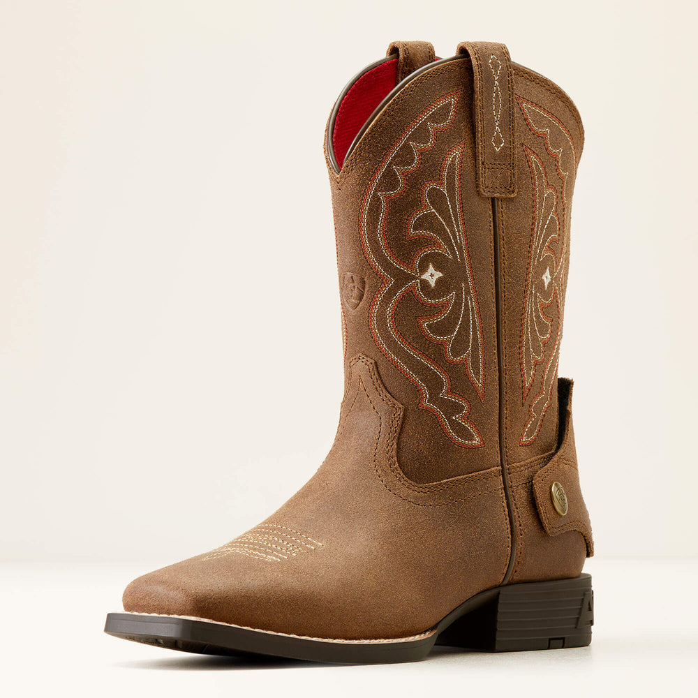 Quickdraw EZ Zip Western Boot Kids - DISTRESSED BROWN