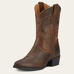 Heritage Western Boot Kids - DISTRESSED BROWN