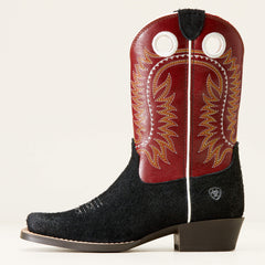 Derby Monroe Western Boot Kids - BLACK ROUGHOUT