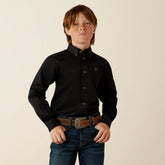 Solid Twill Classic Fit Shirt Kids - BLACK