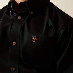Solid Twill Classic Fit Shirt Kids - BLACK
