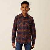 Harleigh Retro Classic Fit Shirt Kids - DEEP MAHOGANY