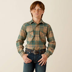 Huxlee Retro Classic Fit Shirt Kids - DEEP TEAL