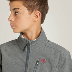 Logo 2.0 Softshell Jacket Kids - CHARCOAL/AMERICANA
