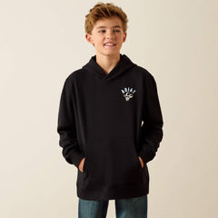 Ariat Stitched Skull Hoodie Kids - BLACK