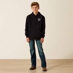 Ariat Stitched Skull Hoodie Kids - BLACK