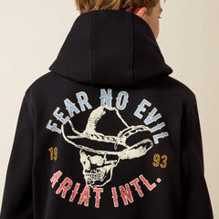 Ariat Stitched Skull Hoodie Kids - BLACK