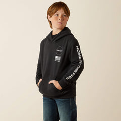 Ariat Sponsor Patriot Hoodie Kids - CHARCOAL HEATHER