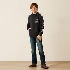 Ariat Sponsor Patriot Hoodie Kids - CHARCOAL HEATHER