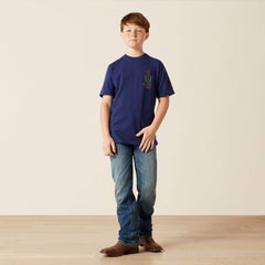 Ariat Neon Cactus T-Shirt Kids - MEDIEVAL BLUE