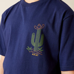 Ariat Neon Cactus T-Shirt Kids - MEDIEVAL BLUE