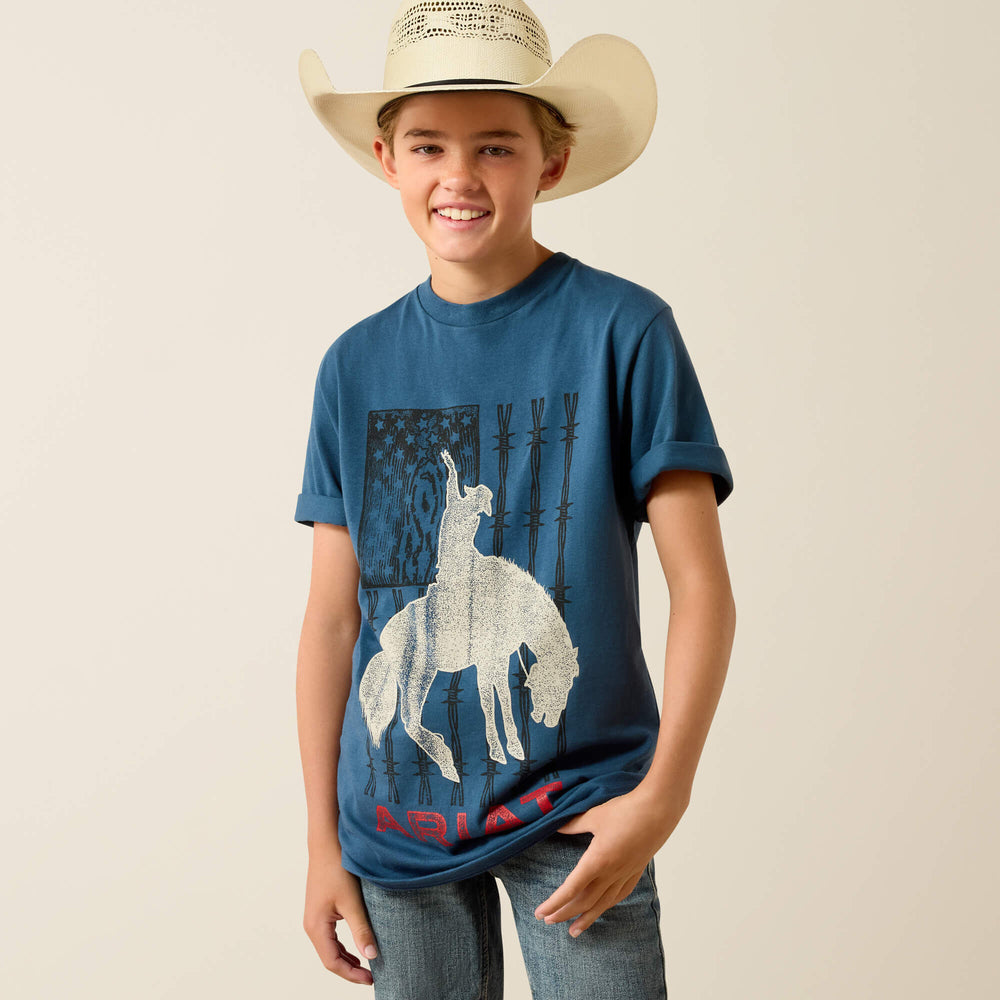 Ariat Flag Bronco T-Shirt Kids - KEY LARGO