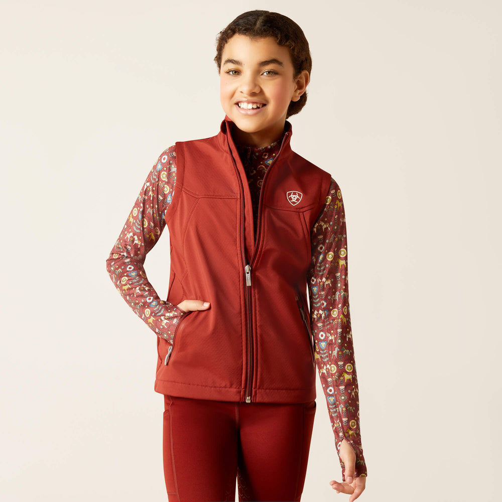New Team Softshell Vest Kids - FIRED BRICK