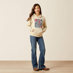 Western Blocks Hoodie Kids - OYSTER GREY