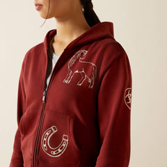 Spiffy Full Zip Sweatshirt Kids - MADDER BROWN