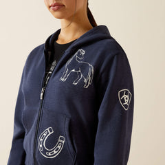 Spiffy Full Zip Sweatshirt Kids - NAVY HEATHER
