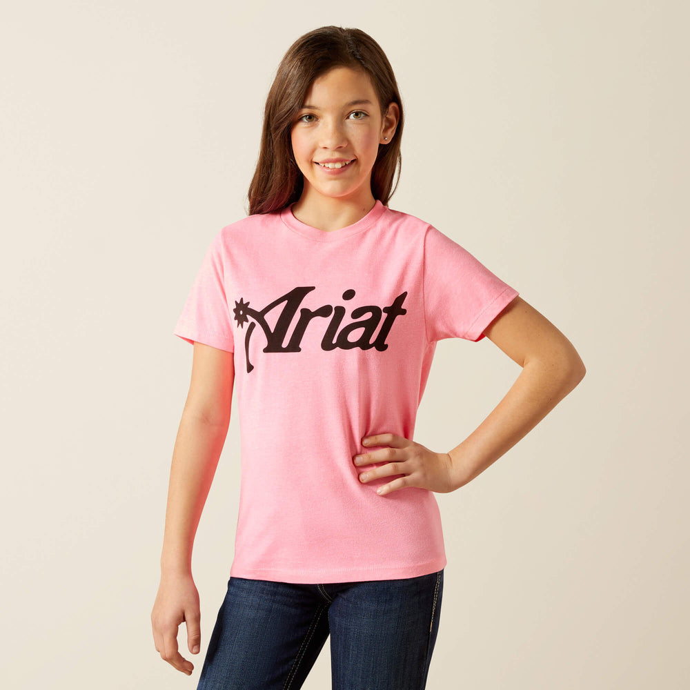 Ariat Spur Script T-Shirt Kids - PINK ICE