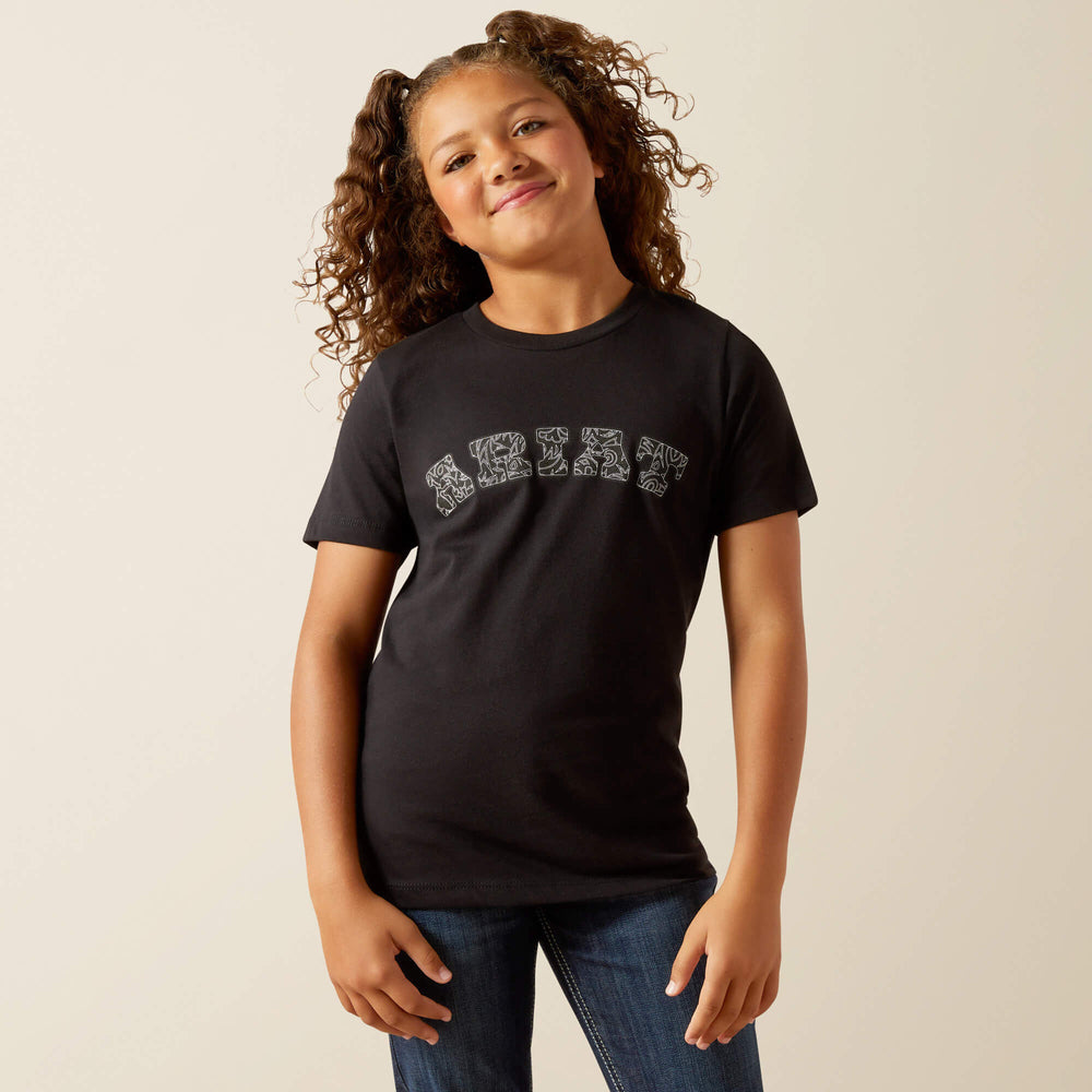Ariat Boot Stitch Logo T-Shirt Kids - BLACK
