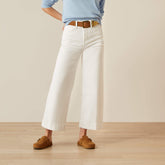 Ultra High Rise Countryside Wide Leg Crop Jeans - WHITE