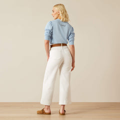 Ultra High Rise Countryside Wide Leg Crop Jeans - WHITE
