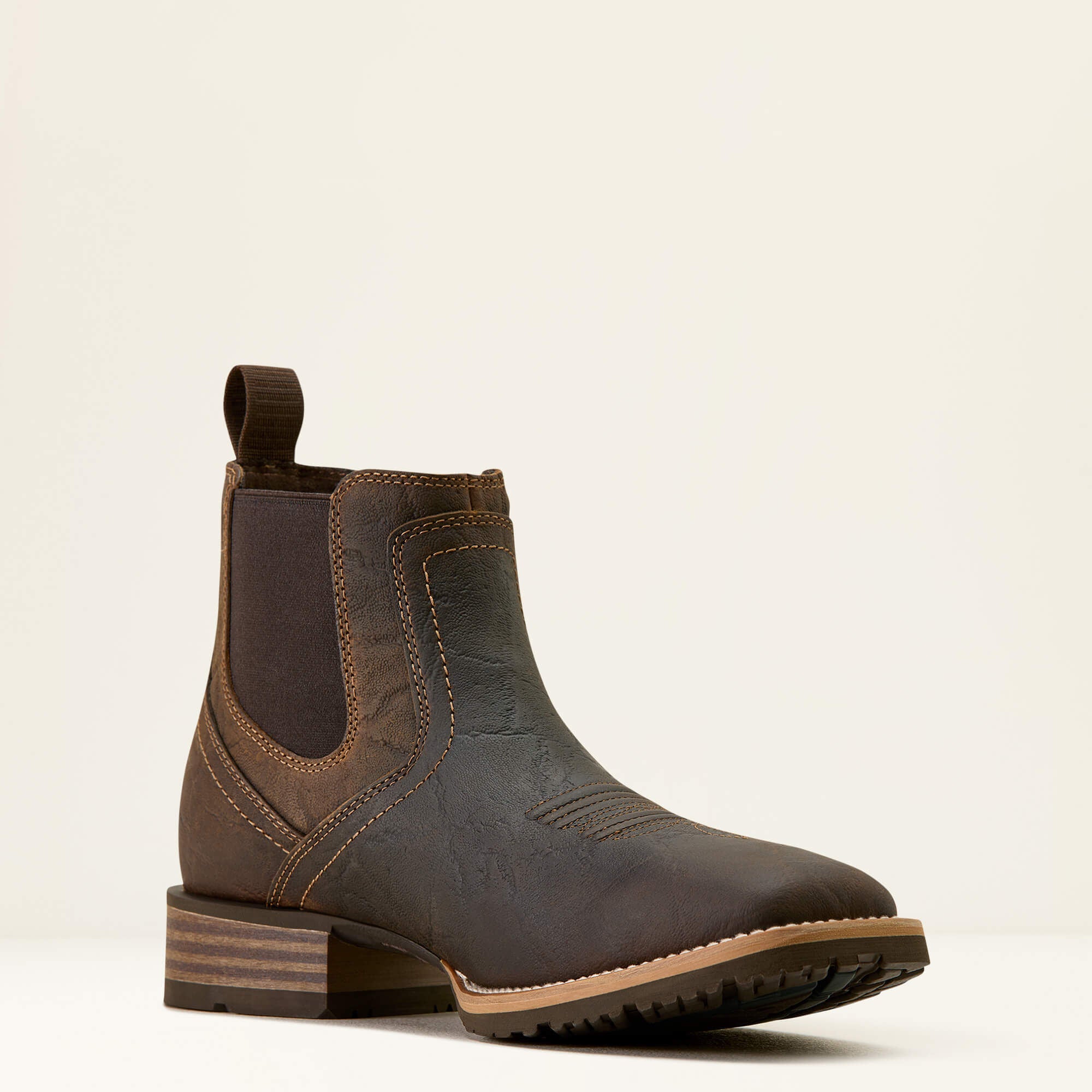 Hybrid Low Boy Wide Square Toe Chelsea Boot Men - WARM BROWN ELEPHANT PRINT