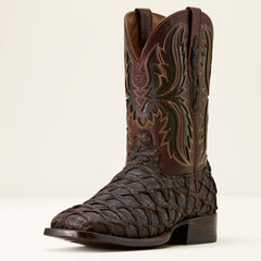 Ashwood Wide Square Toe Cowboy Boot Men - JAVA PIRARUCU/DEEP CHOCOLATE
