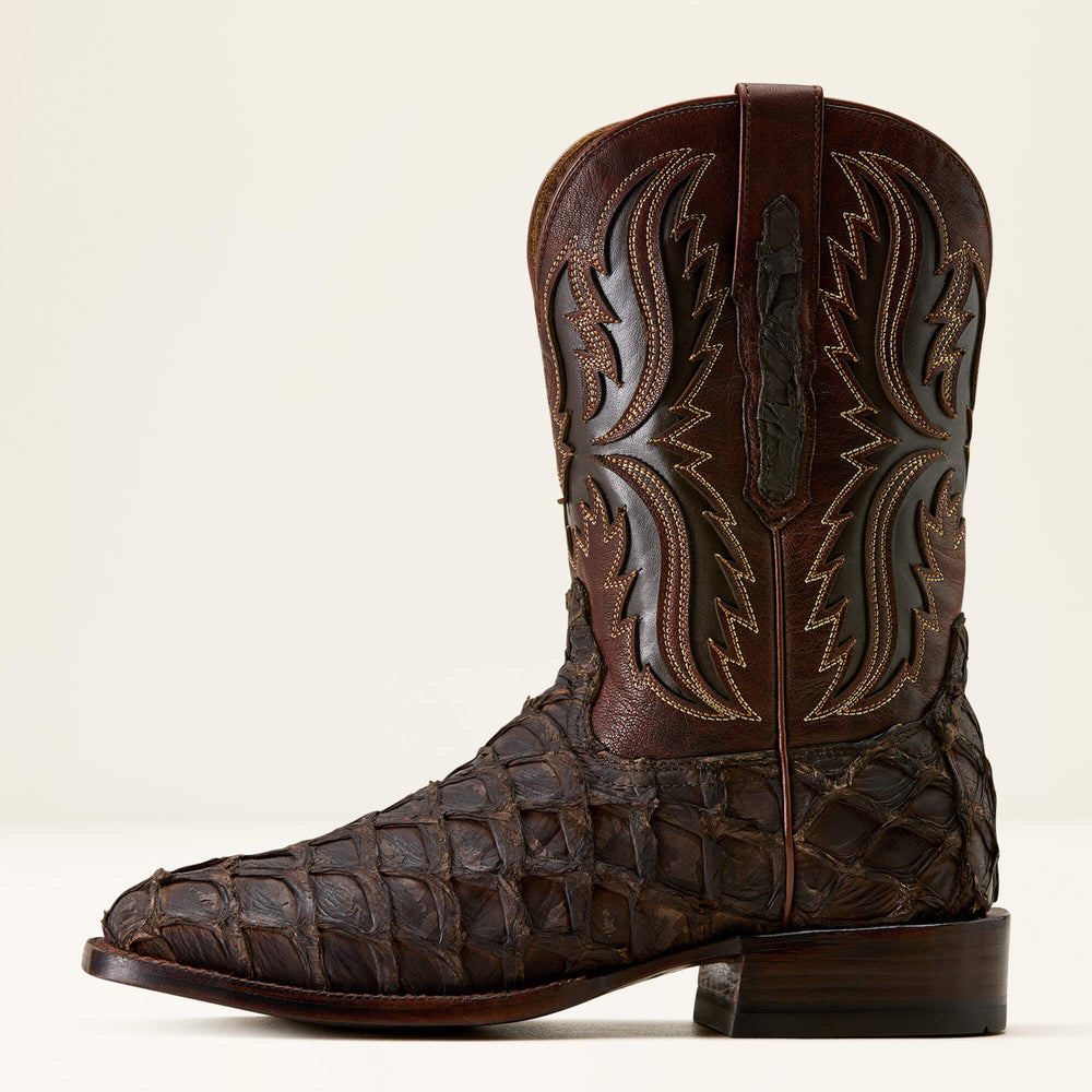 Ashwood Wide Square Toe Cowboy Boot Men - JAVA PIRARUCU/DEEP CHOCOLATE