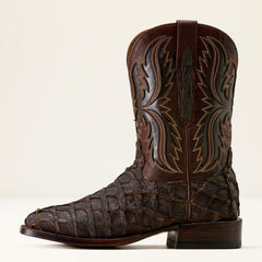 Ashwood Wide Square Toe Cowboy Boot Men - JAVA PIRARUCU/DEEP CHOCOLATE