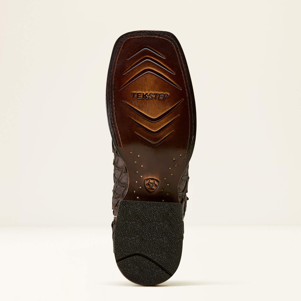 Ashwood Wide Square Toe Cowboy Boot Men - JAVA PIRARUCU/DEEP CHOCOLATE