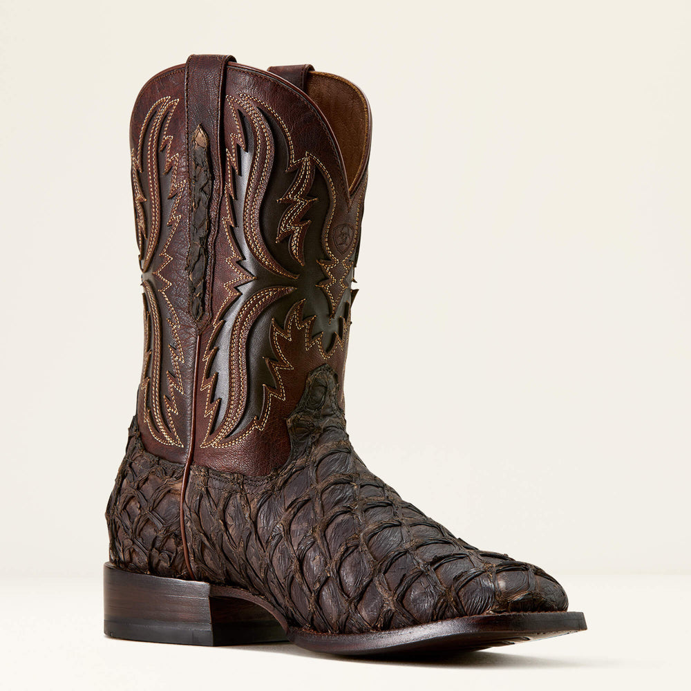Ashwood Wide Square Toe Cowboy Boot Men - JAVA PIRARUCU/DEEP CHOCOLATE