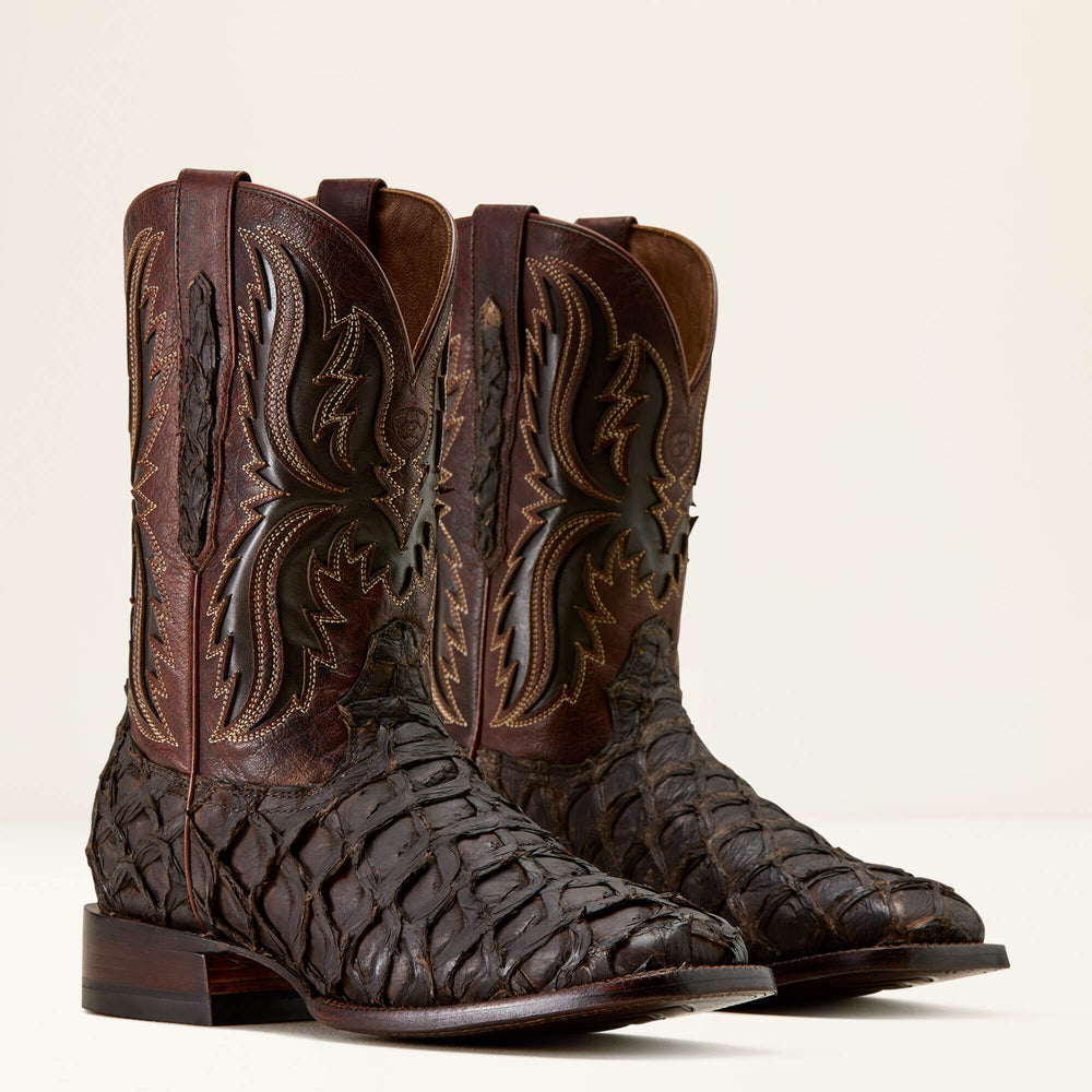 Ashwood Wide Square Toe Cowboy Boot Men - JAVA PIRARUCU/DEEP CHOCOLATE