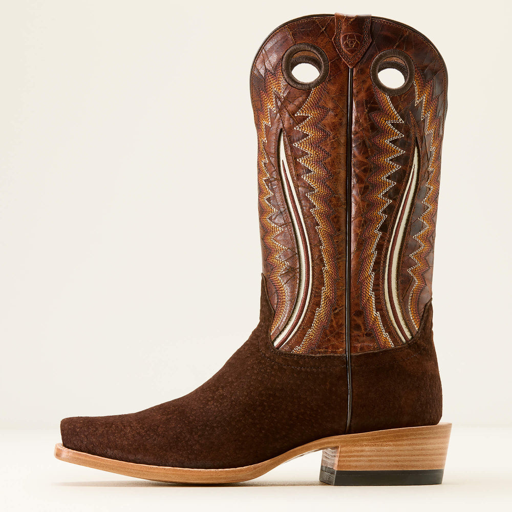 Futurity Dualin Narrow Cutter Toe Cowboy Boot Men - CHOCOLATE CARPINCHO/FLAMING COGNAC