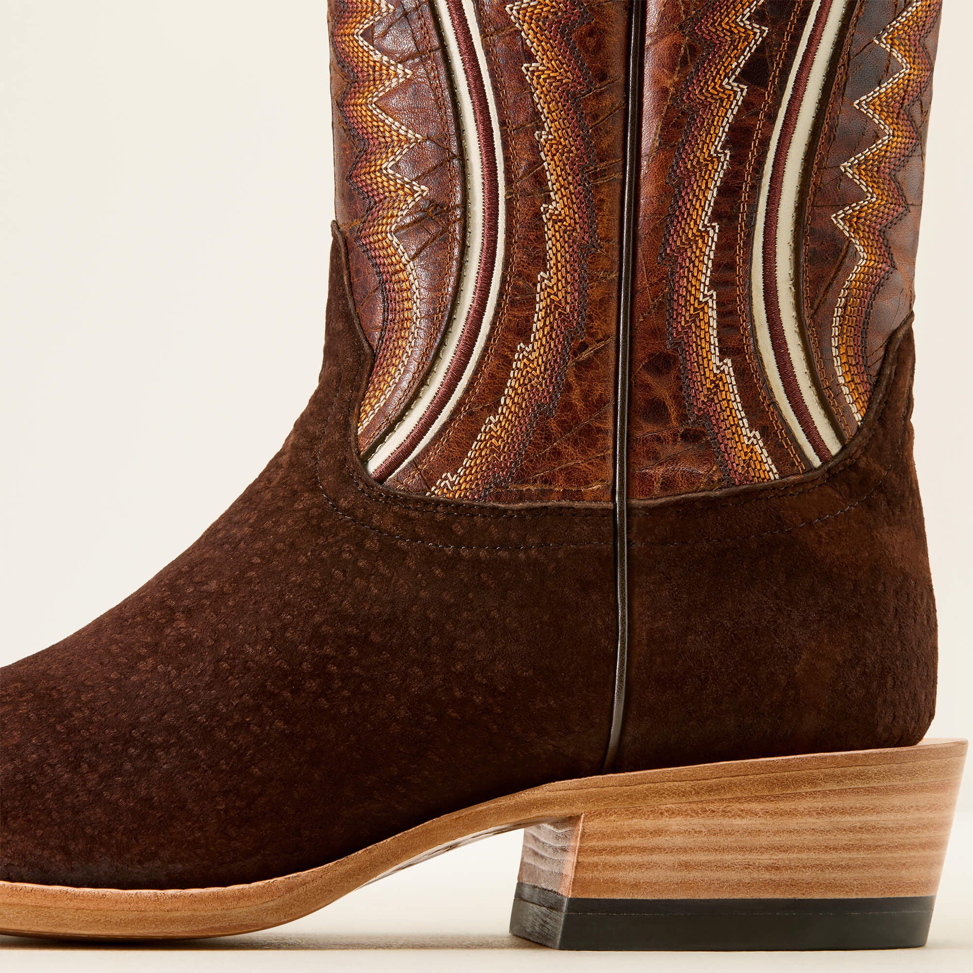 Futurity Dualin Narrow Cutter Toe Cowboy Boot Men - CHOCOLATE CARPINCHO/FLAMING COGNAC