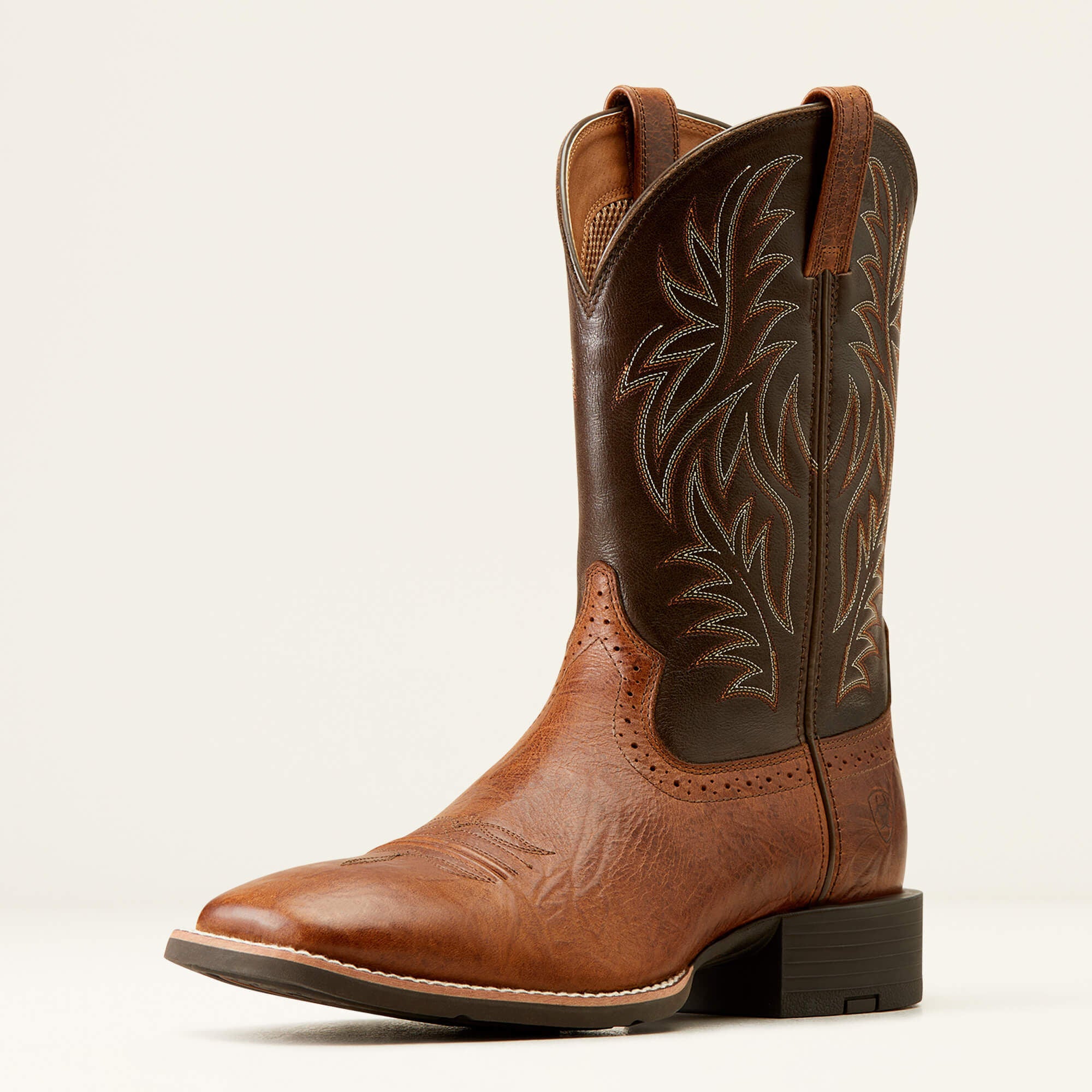 Sport Western Wide Square Toe Cowboy Boot Men - PEANUT BUTTER/CHAGA BROWN