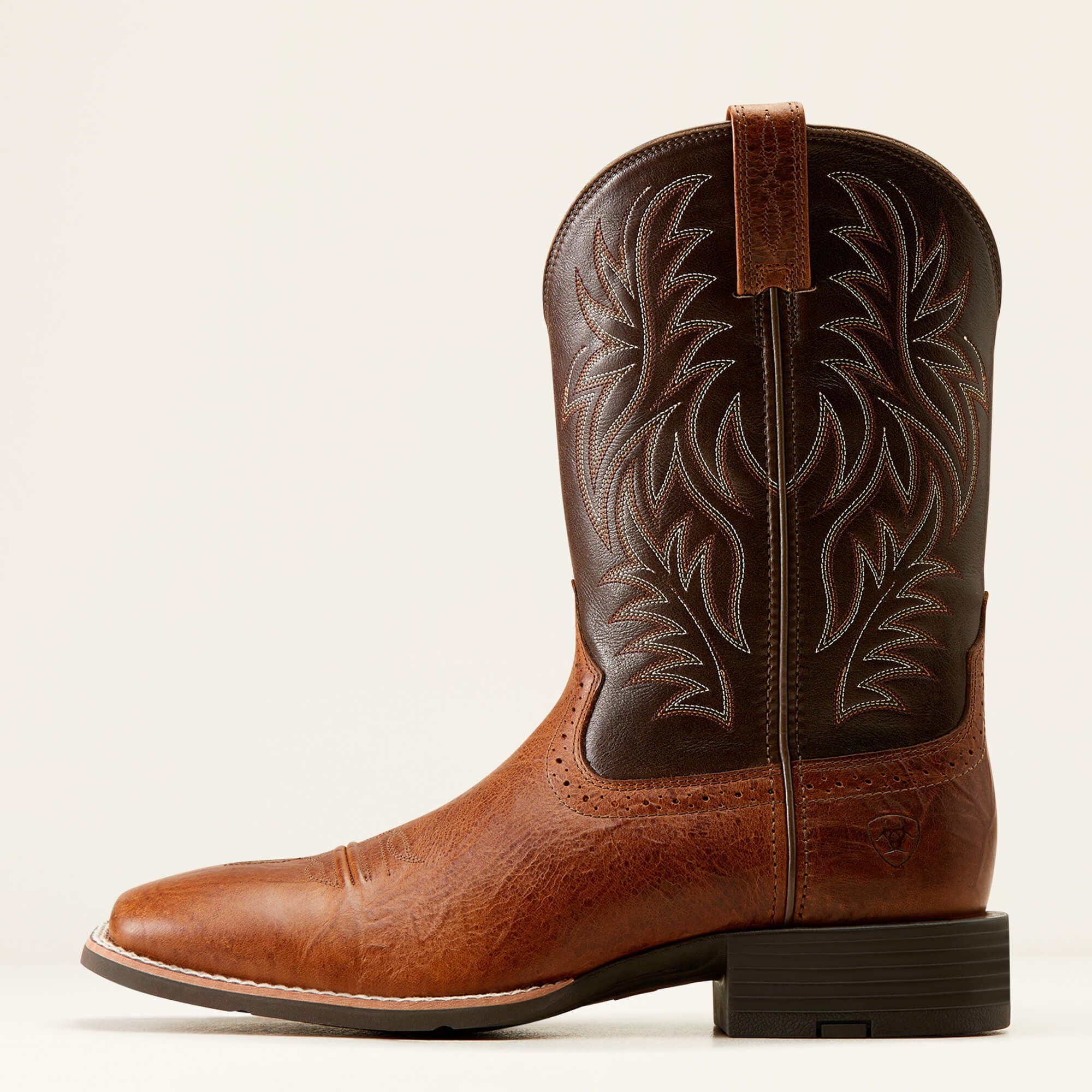Sport Western Wide Square Toe Cowboy Boot Men - PEANUT BUTTER/CHAGA BROWN