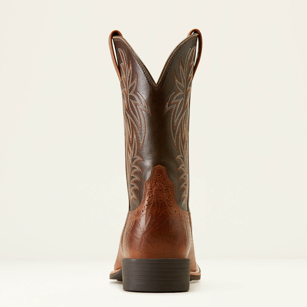Sport Western Wide Square Toe Cowboy Boot Men - PEANUT BUTTER/CHAGA BROWN