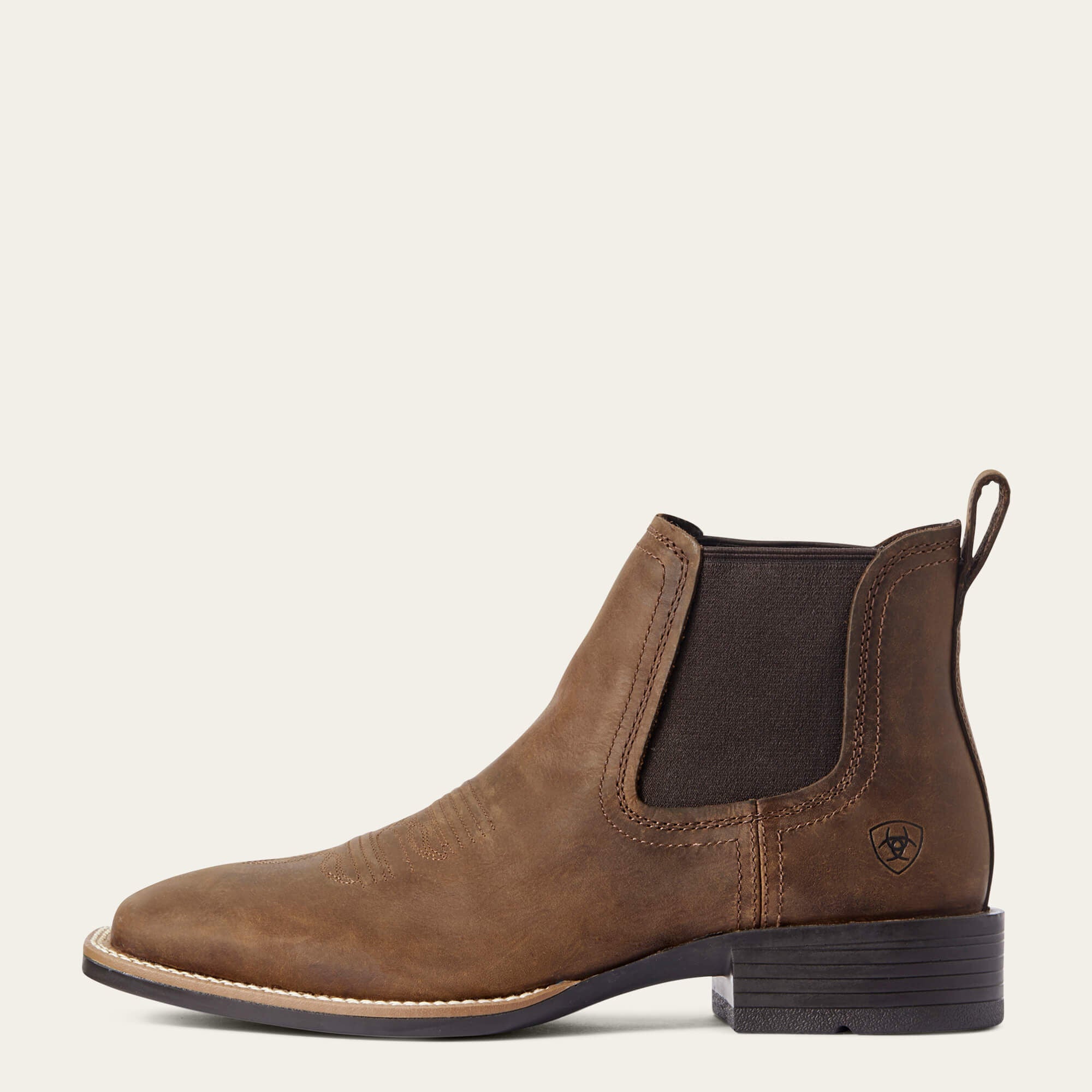 Booker Chelsea Wide Square Toe Western Boot Men - DISTRESSED TAN